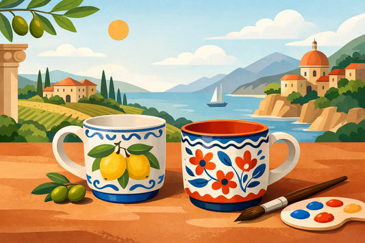 Hand Painted Ceramic Mugs With Italian Soul