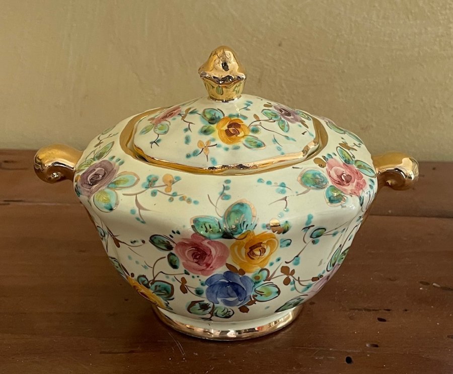 Vintage 1960s Deruta Hand-Painted Ceramic Tea Set