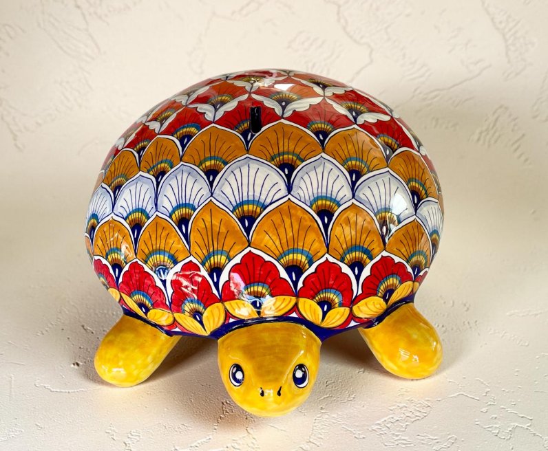 Majolica Turtle Bank, ANIX-23 – 37x28x12cm (14.5" x 11" x 5") – One of a Kind – Handmade in Deruta, Italy
