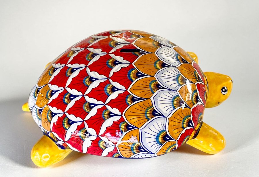 Majolica Turtle Bank, ANIX-23 – 37x28x12cm (14.5" x 11" x 5") – One of a Kind – Handmade in Deruta, Italy