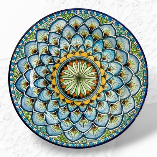Serving Round Platter Blue Tone – Pattern A