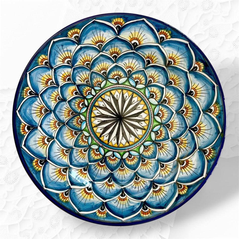 Serving Round Platter Blue Tone – Pattern B