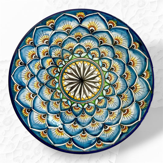 Serving Round Platter Blue Tone – Pattern B