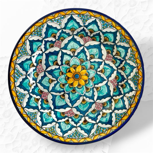 Serving Round Platter Blue Tone – Pattern C